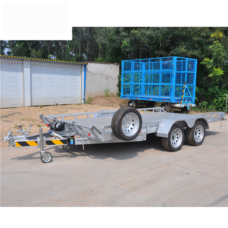 2吨汽车拖车 可升降式汽车运输拖车 运输平板拖车 超低平板运输车